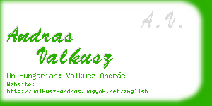 andras valkusz business card