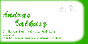andras valkusz business card